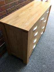 Reduced oak Furniture Land Solid Oak Chest of Drawers Excellent Condition thumb-116052