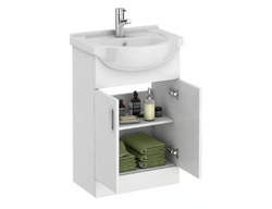 Bathroom furniture -Cove White 550mm Vanity Unit (Flat Packed) with basin