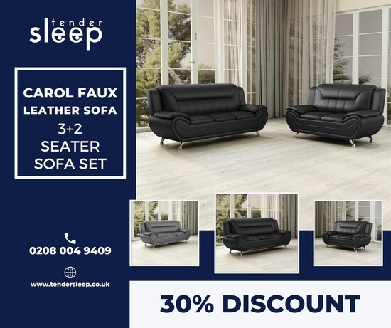 Introducing the Carol Faux Leather Sofa Set - 3+2 Seater!  0