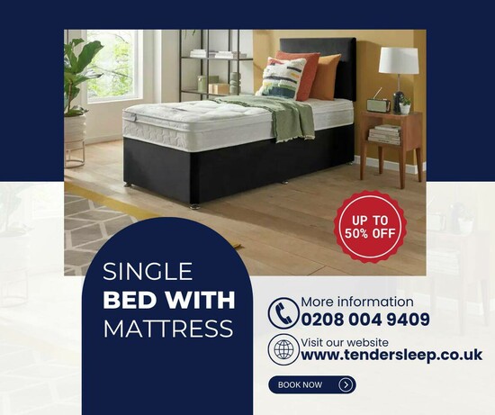  Single Bed & Comfy Mattress Combo!  0