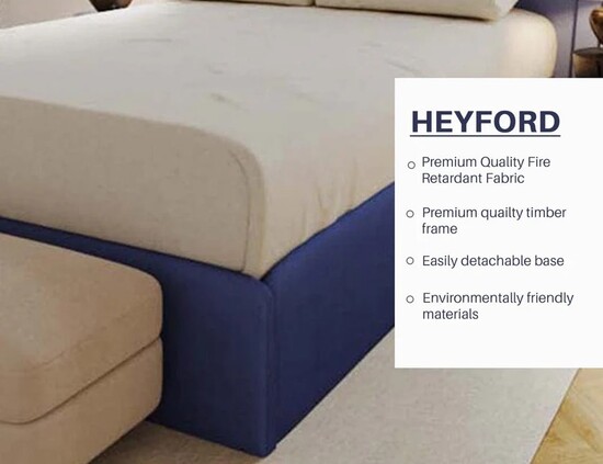 Hippo Heyford Ottoman Luxury Upholstered Bed - 5' King Size  2