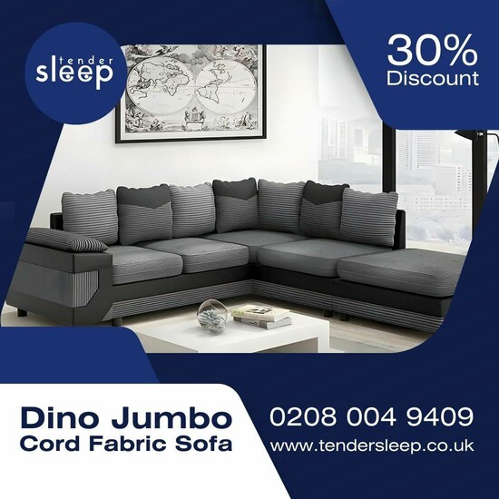 Sink Into Style with Jumbo Cord Sofa! shop now 30% off  0