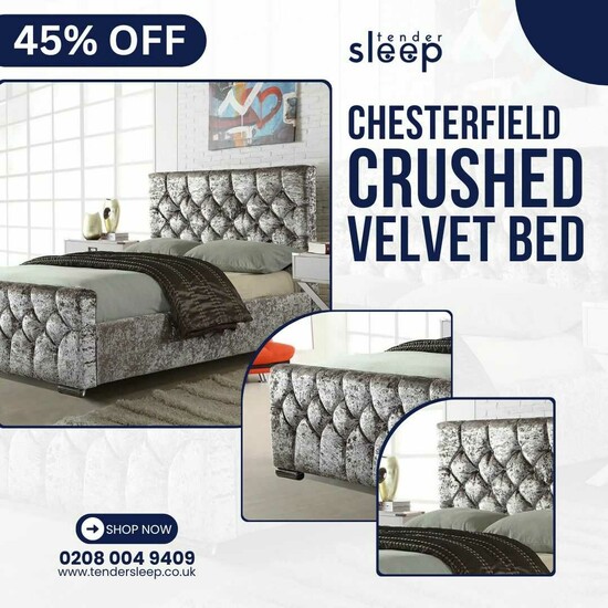 The Chesterfield Crushed Velvet Bed  0