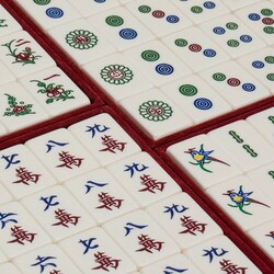 Yellow Mountain Imports Classic Chinese Mahjong Game Set - Emerald - with 148 Translucent Green Tiles and Wooden Case-FBAPrep-UK-B000V4EDNA thumb-128721