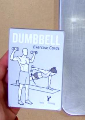 Dumbbell Exercise Cards Home Gym Workouts Strength Training Building Muscle Total Body Fitness Guide Workout Routines Bodybuilding Personal Trainer Large Waterproof Plastic 3.5  0