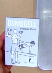 Dumbbell Exercise Cards Home Gym Workouts Strength Training Building Muscle Total Body Fitness Guide Workout Routines Bodybuilding Personal Trainer Large Waterproof Plastic 3.5