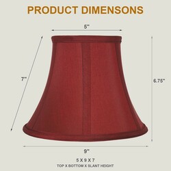 Urbanest Set of 2 Softback Bell Lampshade, Faux Silk, 5-inch by 9-inch by 7-inch, Burgundy, Spider-Fitter-FBAPrep-UK-B01N6YAD2K thumb-128820