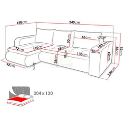 Universal Berlin Polyester Side Sofa Bed With Storage (3 Colours)