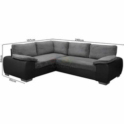 Stylish Thick Cord Enzo Corner Sofa Bed With Storage (2 Colours) thumb-130393