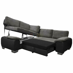 Stylish Thick Cord Enzo Corner Sofa Bed With Storage (2 Colours) thumb-130394