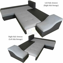 High Quality Faux Leather & Fabric Toronto Corner Sofa Bed With Storage thumb-130429