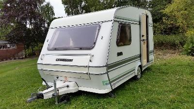  1988 Compass Omega 360 2 berth lightweight caravan model