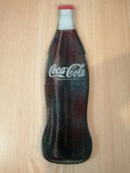 Large Vintage Coca-Cola Glass Shaped Advertising Sign / Cutting Board